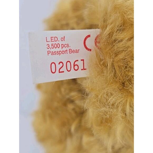 Steiff Passport Bear Growler 665318 Lmt 2061 /3500 No Suitcase U317 - Picture 4 of 10